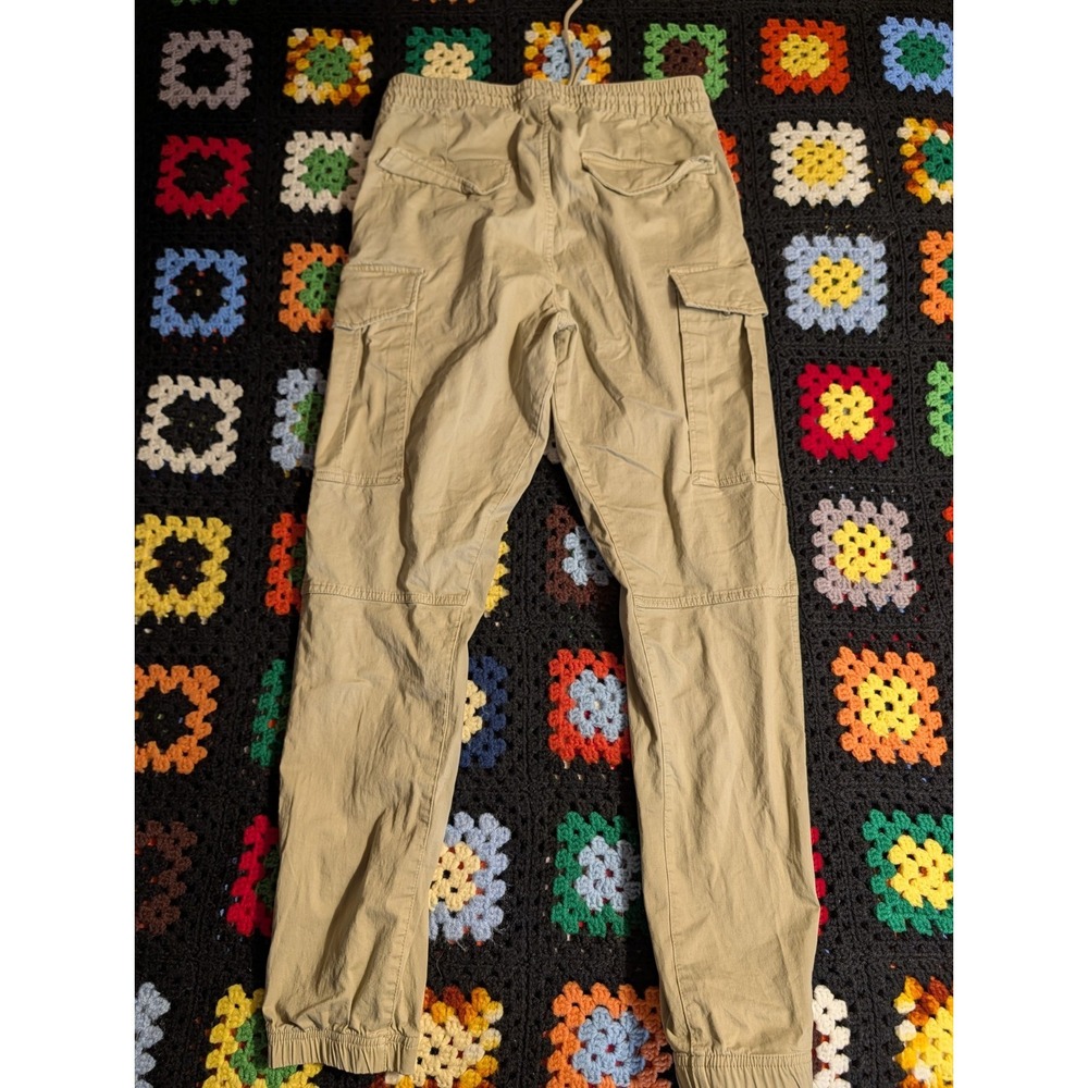 H&M Pull On Drawstring Pants Women Small Beige High Rise Straight Leg Comfort - Picture 9 of 9